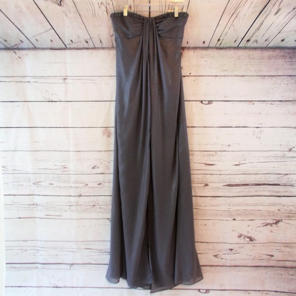 David's Bridal Dresses & Skirts - David’s Bridal silver sparkly strapless gown 4